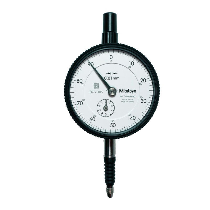 Dial Gauge, Flat Back, ISO Type IP64, 10mm, 0,01mm 2046AB-60 Waterproof