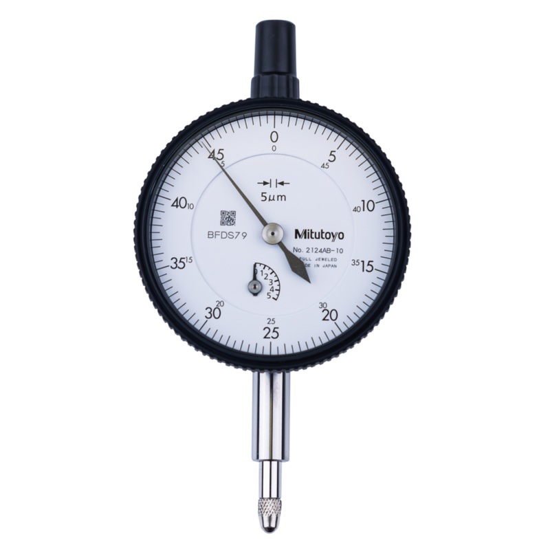 Dial Gauge, Flat Back, ISO Type Jewelled Bearing, 5mm, 0,005mm 2124AB-10