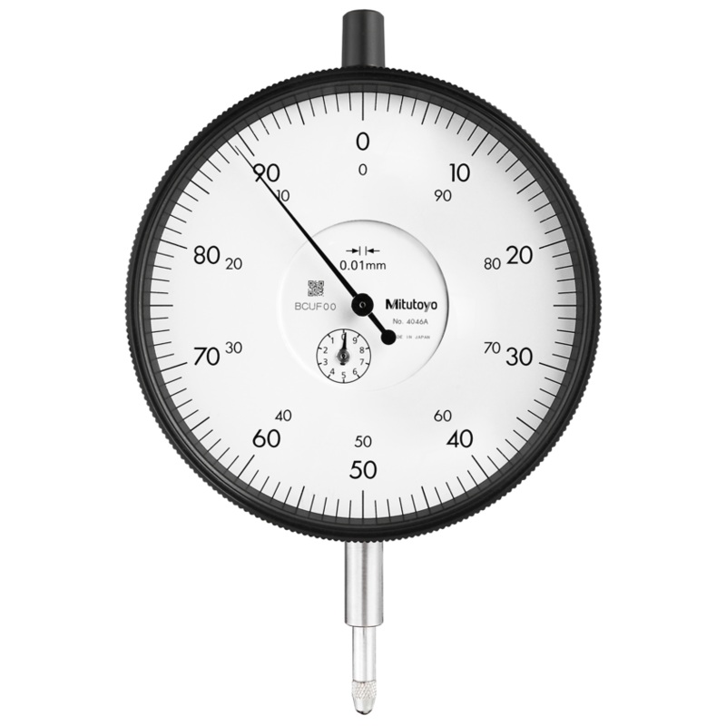 Dial Gauge, Flat Back, ISO Type 10mm, 0,01mm 4046AB