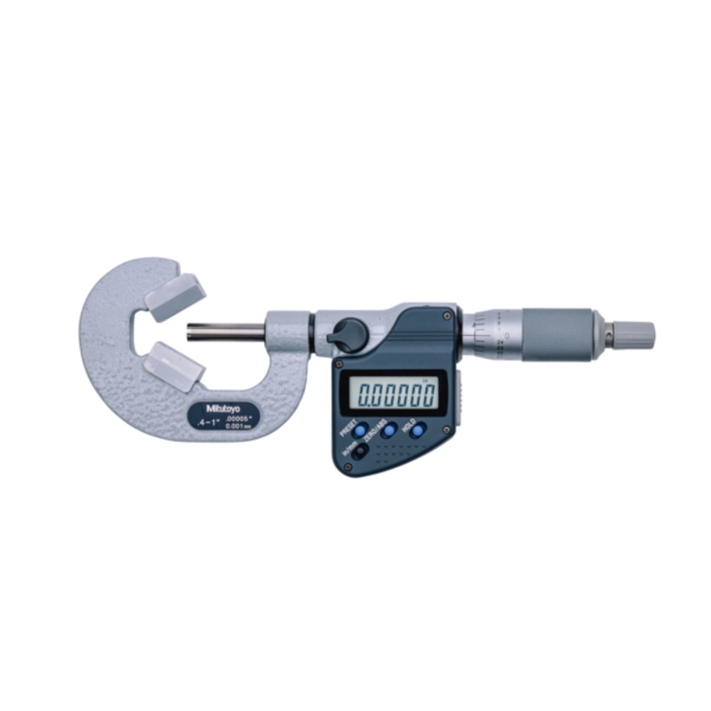 Mitutoyo Digital 3 Flute V-Anvil Micrometer 10.16-25.4mm/0,4-1 314-362-30 Without grooves