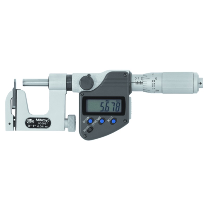 Mitutoyo Digital Interchangeable Anvil Micrometer Inch/Metric, 0-25mm/0-1, IP65 317-351-30