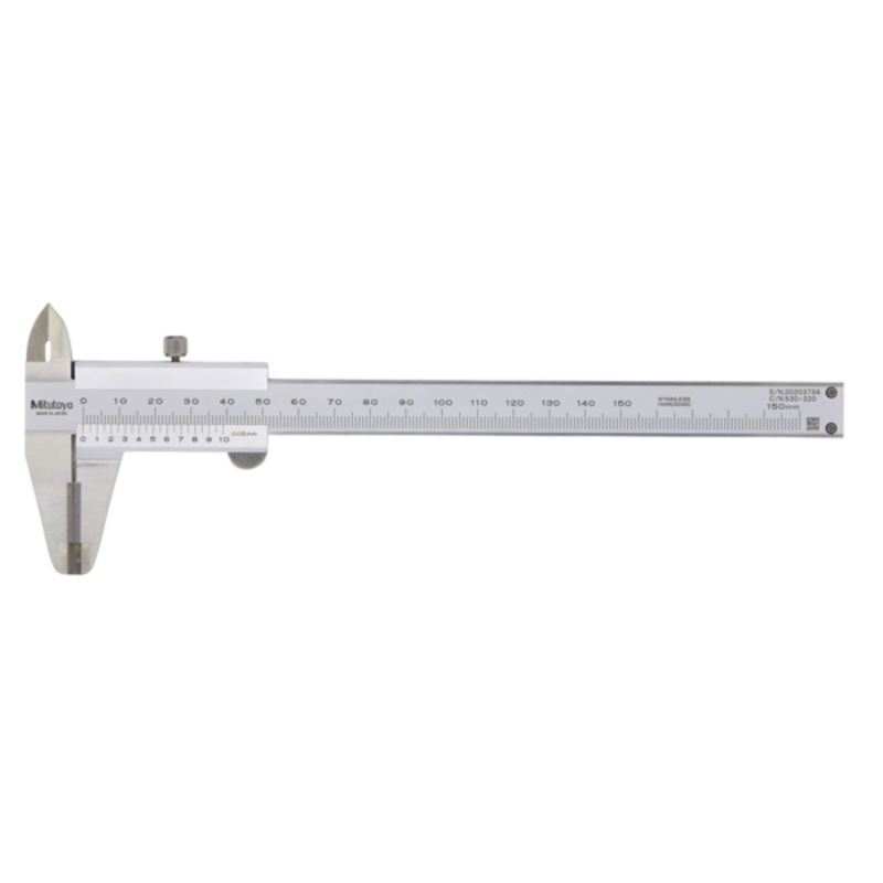 Mitutoyo Vernier Caliper,Carbide Jaw Outs. 0-200mm, 0,05mm, Metric 530-321