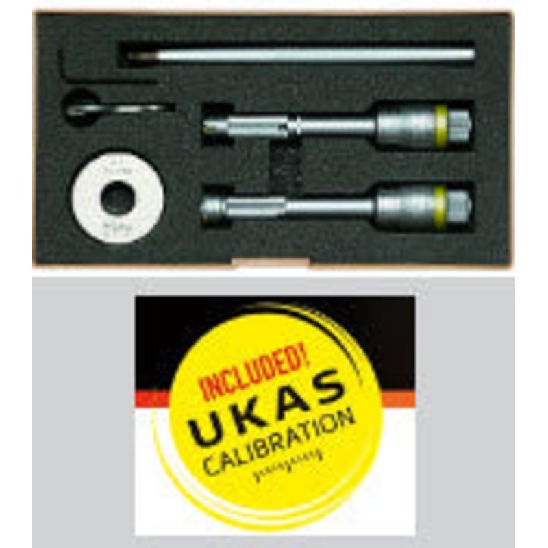 Mitutoyo 3-Point Internal Micrometer Holtest Set 12-20mm (2 pcs.) 368-912 with free UKAS Certificate