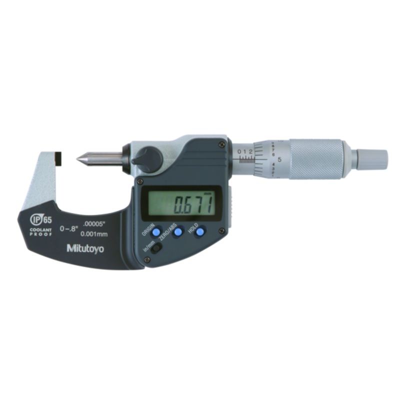 Mitutoyo Digital Crimp Height Micrometer IP65 Inch/Metric, 0-20.32mm/0-0.8 342-371-30