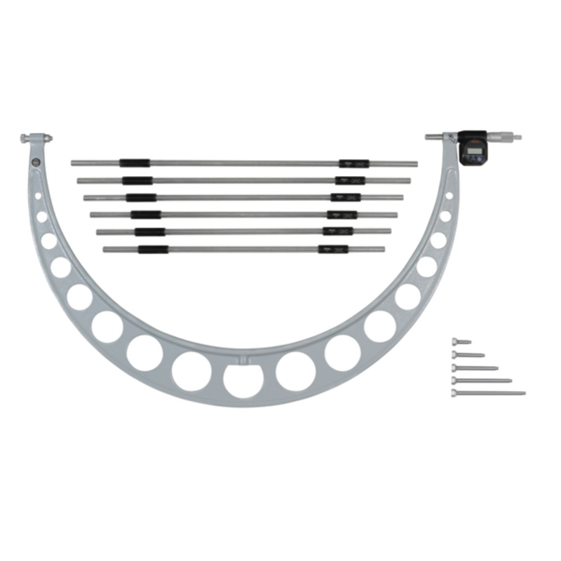 Mitutoyo Digital Micrometer Interchangeable Anvil Inch/Metric, 600-750mm(24-30), incl. 6 Anvils 340-722