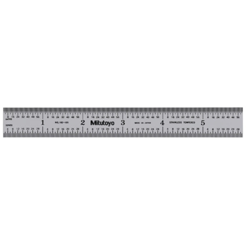 Steel Rule, Wide Rigid Rule 150mm/6, Metric/Inch 182-105
