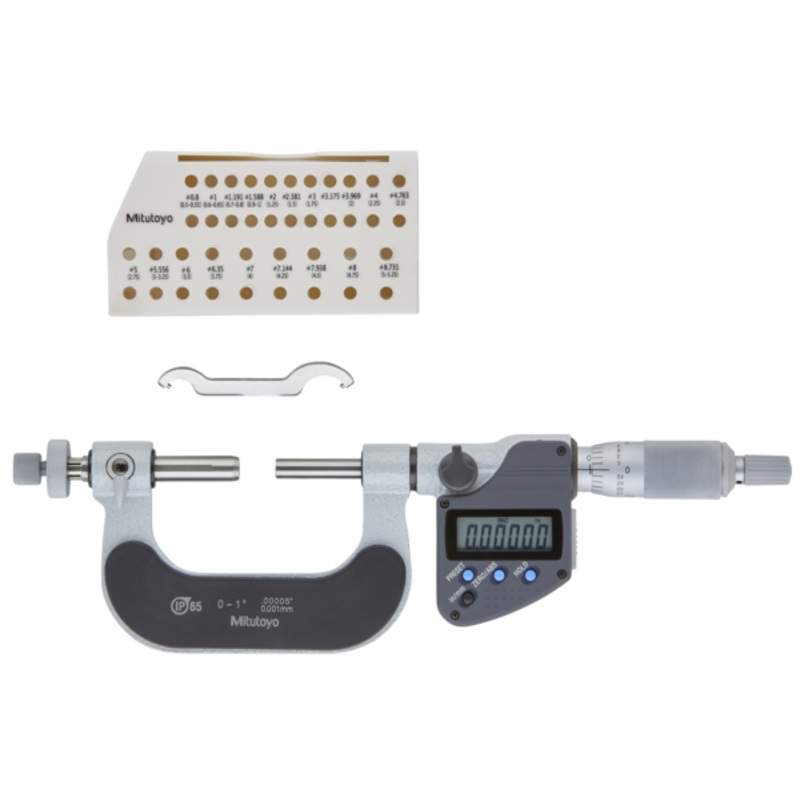 Mitutoyo Digital Gear Tooth Micrometer IP65 Inch/Metric, 0-1 324-351-30