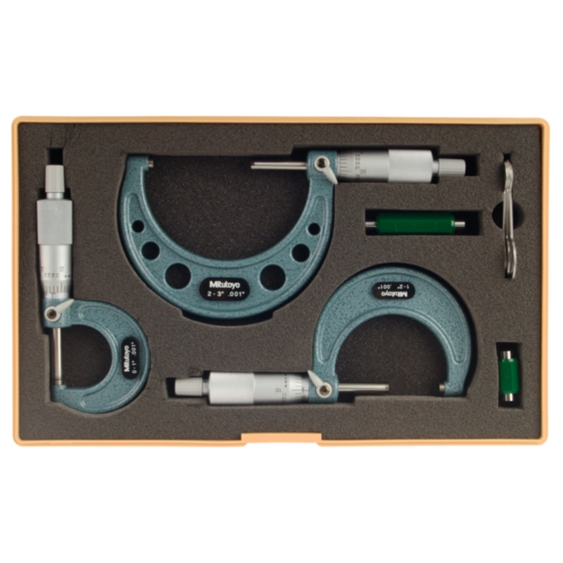 Mitutoyo Imperial Analogue Outside Micrometer Set 0-3 103-929