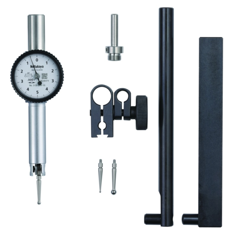 Dial Test Indicator, Pocket Type 0.01, 0.0001, D=4/9.52mm Stem, with Bracket 513-504-10T