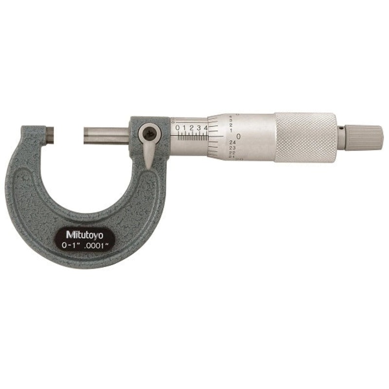 Mitutoyo Imperial Analogue Outside Micrometer 0-1, 0.0001, Ratchet Stop 103-131 Ratchet Stop