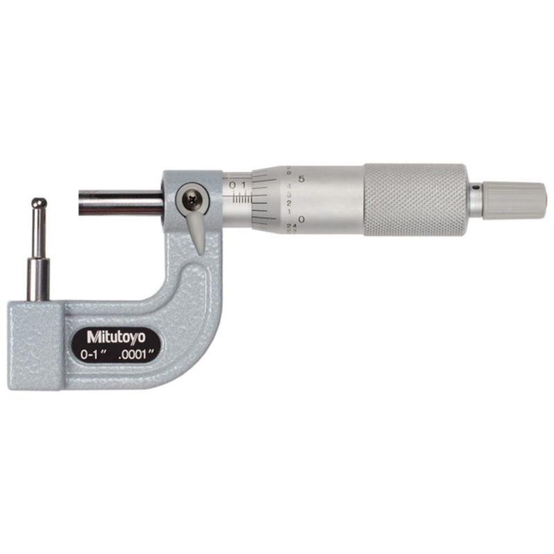 Tube Micrometer Cylindrical Anvil Flat Spindle, 0-1 115-313
