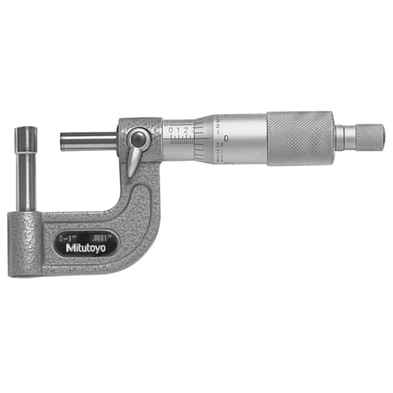 Tube Micrometer Cylindrical Anvil Flat Spindle, 0-1 115-314