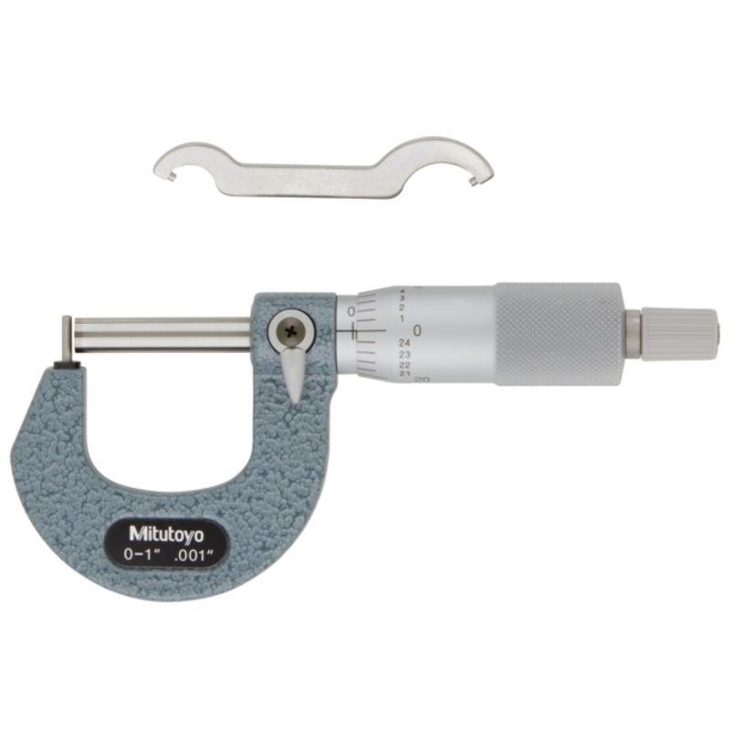 Tube Micrometer Pin Anvil Flat Spindle, 0-1 115-305