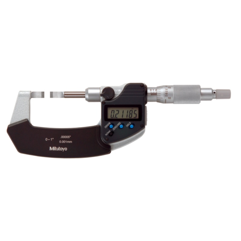 Mitutoyo Digital Blade Micrometer, Blade=0,75mm Carbide-Tipped, Inch/Metric, 0-1 422-370-30