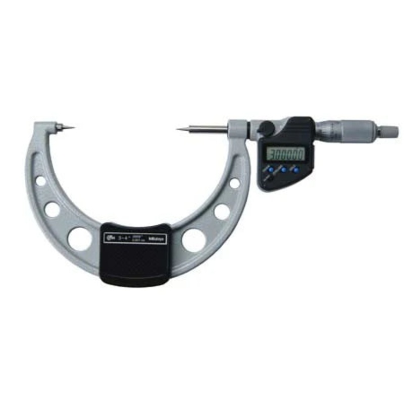 Mitutoyo Digital Point Micrometer IP65 Inch/Metric, 75-10mm/3-4,15 Tip 342-354-30