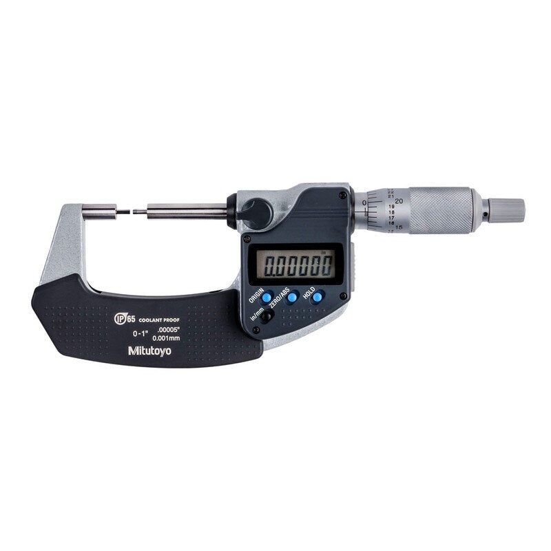 Mitutoyo Digital Spline Micrometer IP65 Inch/Metric, 0-1, 2mm Measuring Face 331-361-30