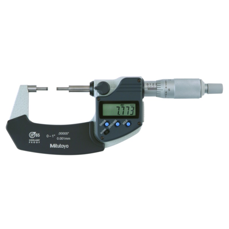 Mitutoyo Digital Spline Micrometer IP65 Inch/Metric, 0-1, 3mm Measuring Face 331-351-30