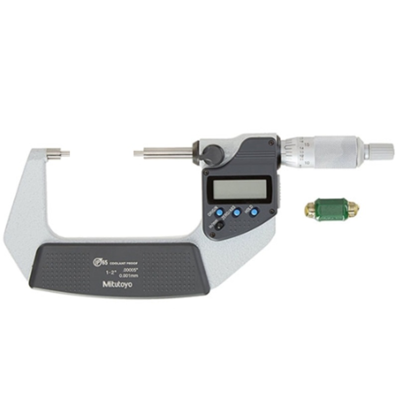Mitutoyo Digital Spline Micrometer IP65 Inch/Metric, 25-50mm/1-2, 2mm Measuring Face 331-362-30