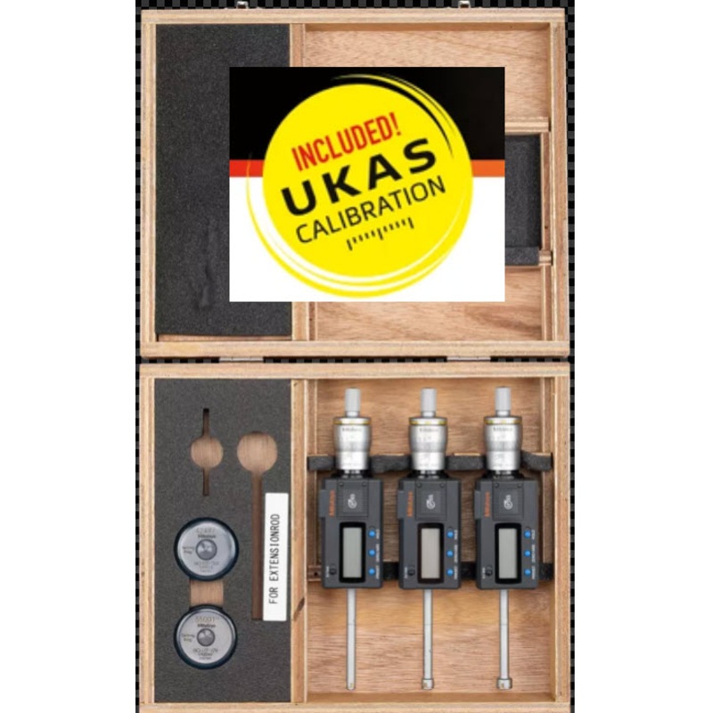 Mitutoyo Digital 3-Point Internal Micrometer Set 0,275-0,5, Complete Unit, IP65, 468-986 with free UKAS Certificate