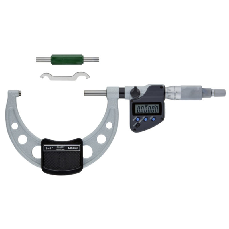 Mitutoyo Digital Micrometer, Non Rotating Spindle Inch/Metric, 3-4 406-353-30