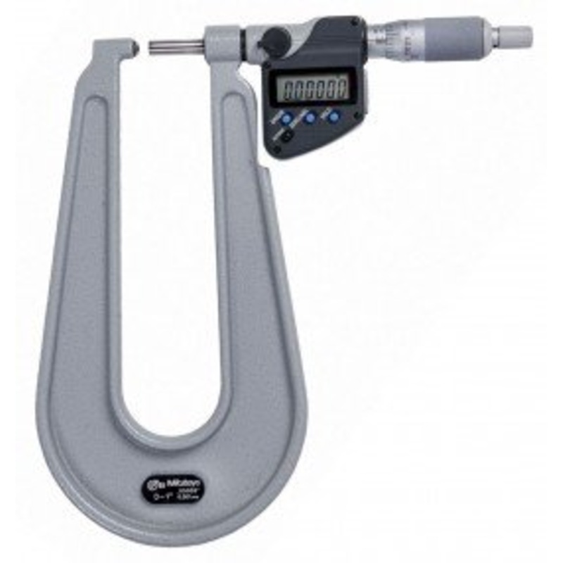 Mitutoyo Digital Sheet Metal Micrometer IP65 Inch/Metric, 1-2, Spherical Anvil 389-362-30