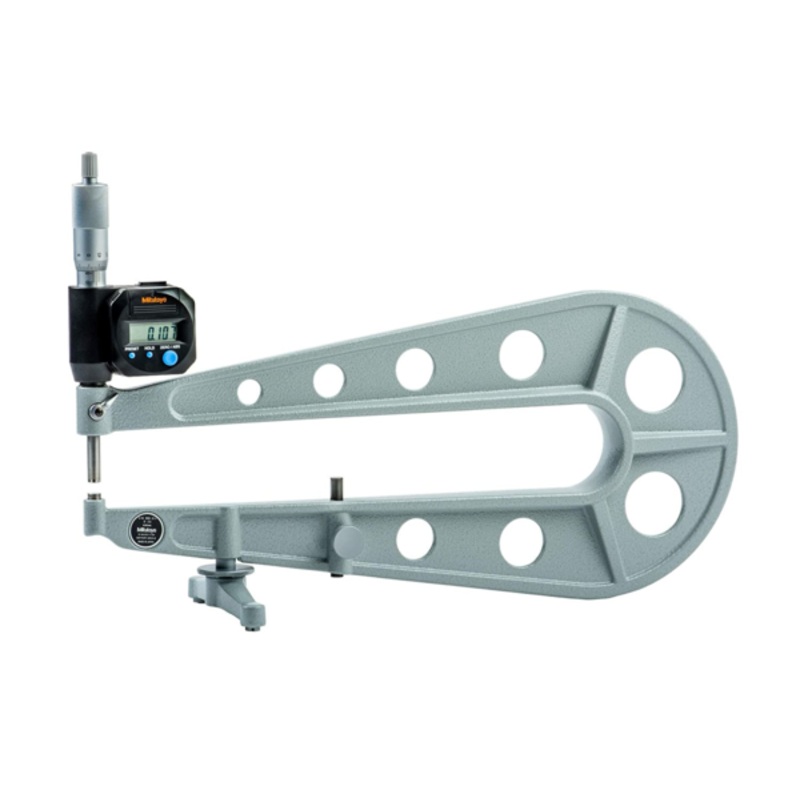 Mitutoyo Digital Sheet Metal Micrometer Inch/Metric, 0-25mm/0-1, 300mm/12 Throat 389-714