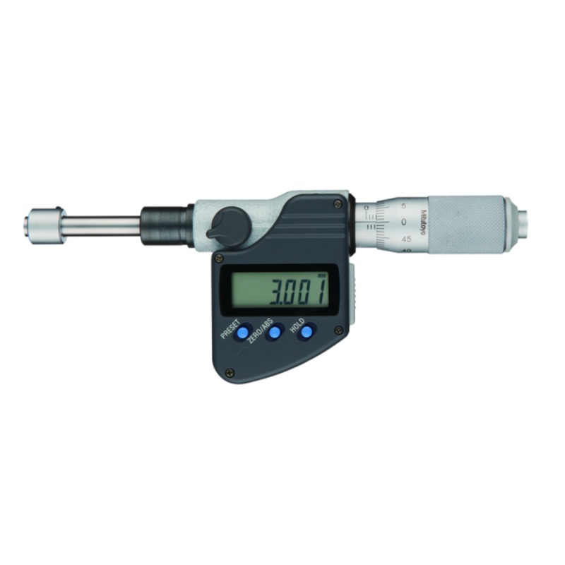 Mitutoyo Digital Micrometer Head, Non Rot., 0-1, Flat Spindle, 0,5 Plain Stem IP65 350-361-30