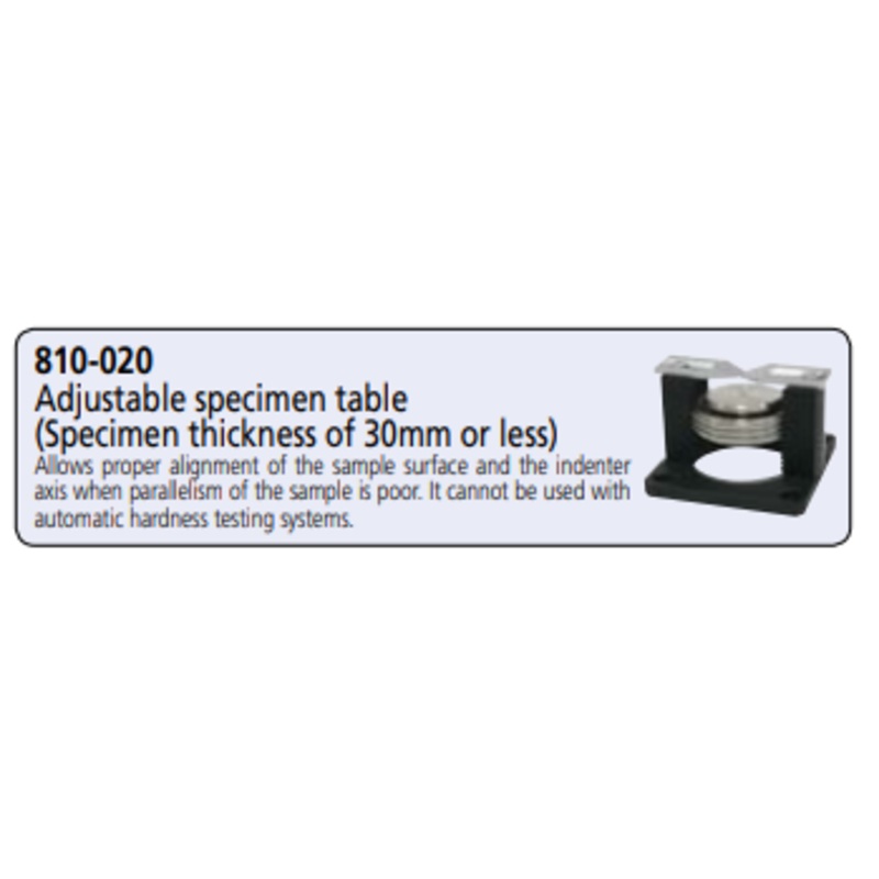 Adjust. specimen holder 15-30mm Micro Vickers hardness testing machines 810-020