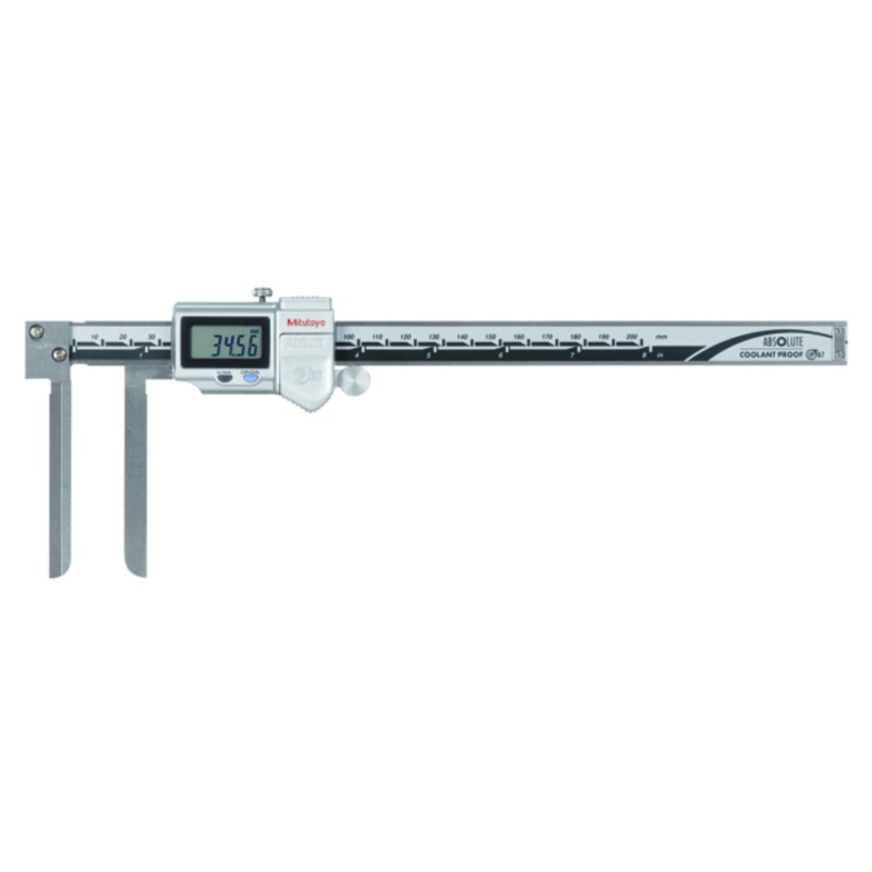 Mitutoyo Digital ABS Knife-Edge Caliper Inch/Metric, 10-200mm/0,4-8, IP67, Thumb Roller 573-742-20