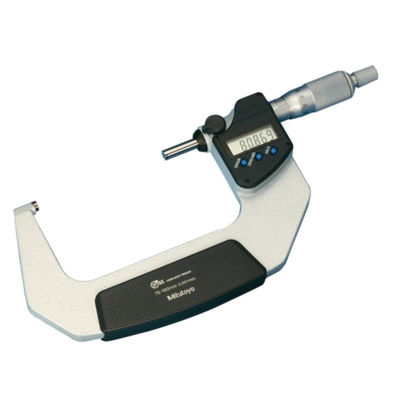 Mitutoyo Digital Micrometer IP65, Inch/Metric 75-100mm, with Output Item number: 293-233-30 Ratchet Stop