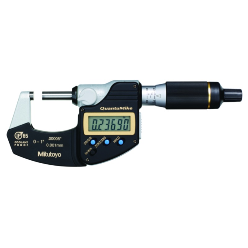 Mitutoyo Digital Micrometer QuantuMike IP65 Inch/Metric, 0-25mm/0-1 No Output 293-185-30