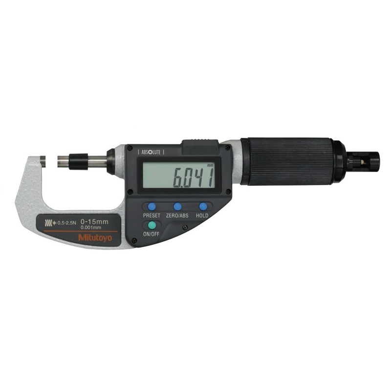 Mitutoyo Absolute Digital Micrometer, Adjust. Force Inch/Metric, Range 10-20mm/.4-.8 2-10NN  227-216-20
