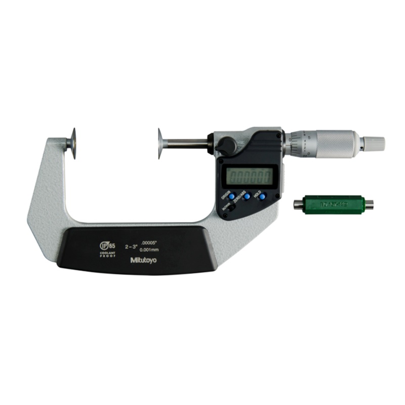 Mitutoyo Digital Disc Micrometer IP65 Inch/Metric, 50-75mm/2-3Disk=20mm 323-352-30
