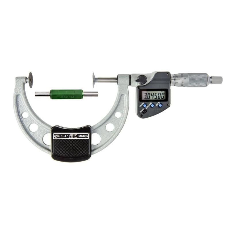Mitutoyo Digital Disc Micrometer IP65 Inch/Metric, 75-100mm/3-4Disk=20mm 323-353-30