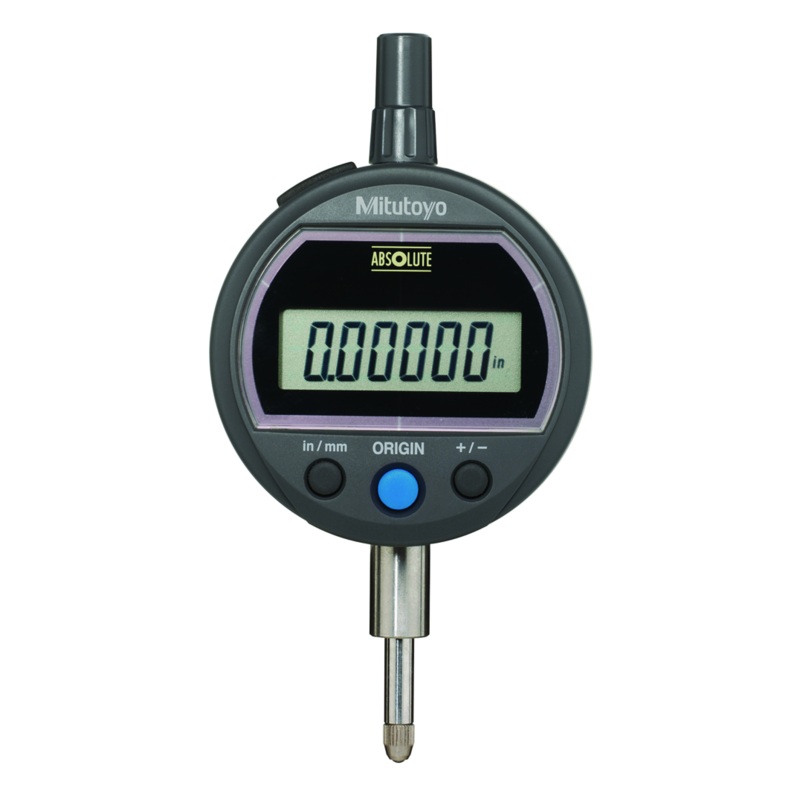 Mitutoyo Absolute Solar Digimatic Indicator ID-S .5/12.7mm Travel; Resolution .0005”/.01mm, Accuracy .001”/.02mm, Stem 3/8”, With Lug back 543-507