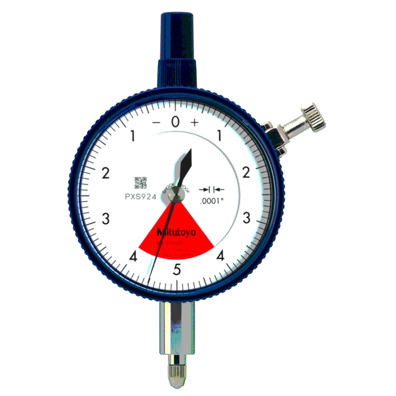Dial Gauge, Flat Back, ANSI/AGD Type One Revolution, Jewelled Bearing, Shockproof, 0,008, 0,0001 2910AB-10