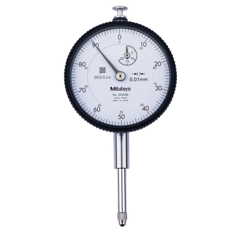 Dial Gauge, Flat back, ISO Type 20mm, 0,01mm 2050AB