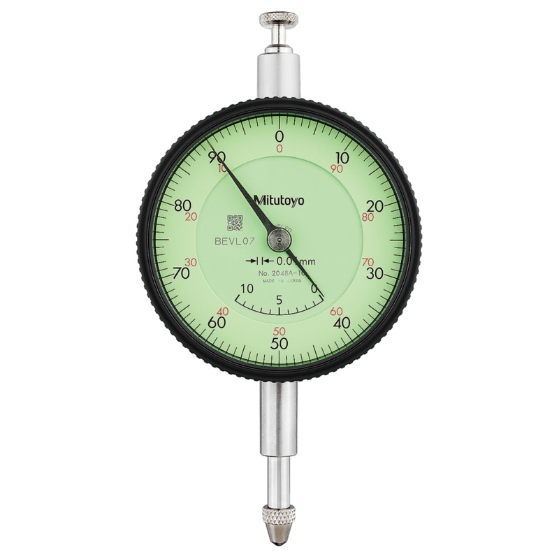 Dial Gauge, Flat Back, ISO Type Adjustable Pointer Type, 10mm, 0,01mm 2048AB-10