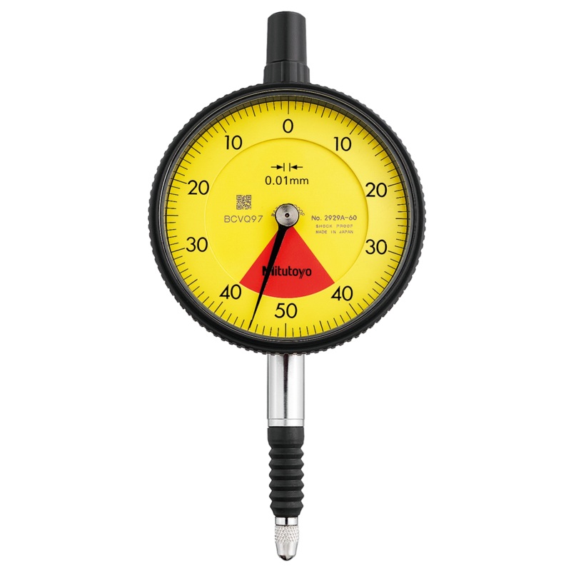 Dial Gauge, Lug Back, ISO Type One Revolution, Shock- & Dustproof, 0,8mm, 0,01mm 2929S-62