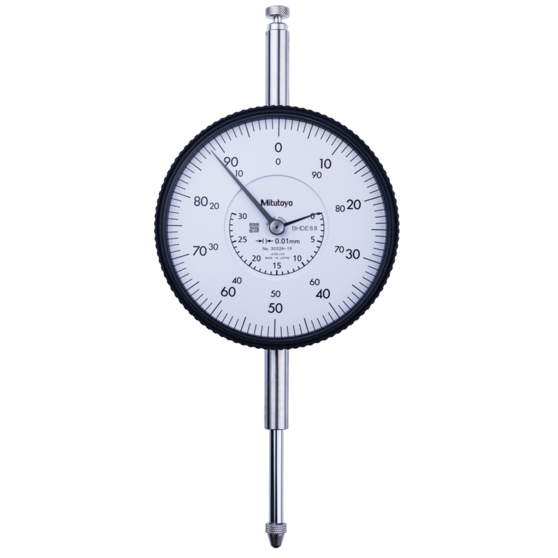 Dial Gauge, Flat Back, ISO Type Jewelled Bearing, Shockproof, 30mm, 0,01mm 3052AB-19