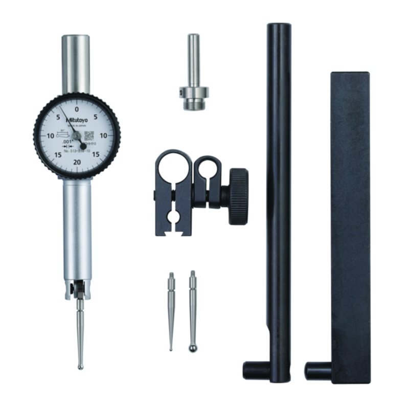 Dial Test Indicator, Pocket Type 0.02, 0.0005, D=4/9.52mm Stem, with Bracket 513-512T