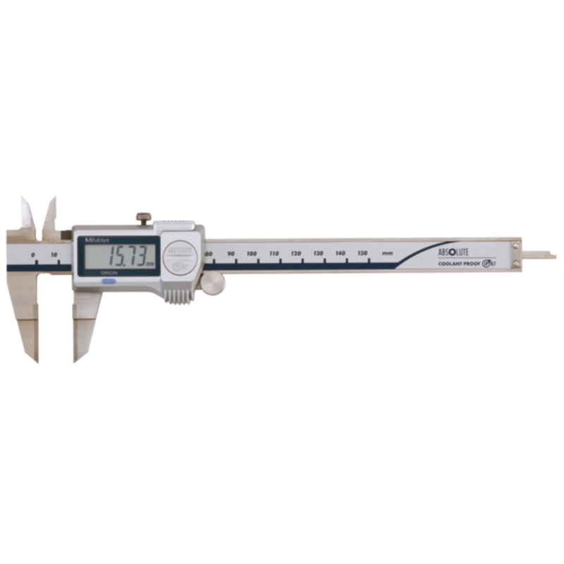 Mitutoyo Digital ABS Blade Caliper Inch/Metric, 0-150mm/0-6, IP67, Thumb Roller 573-734-20