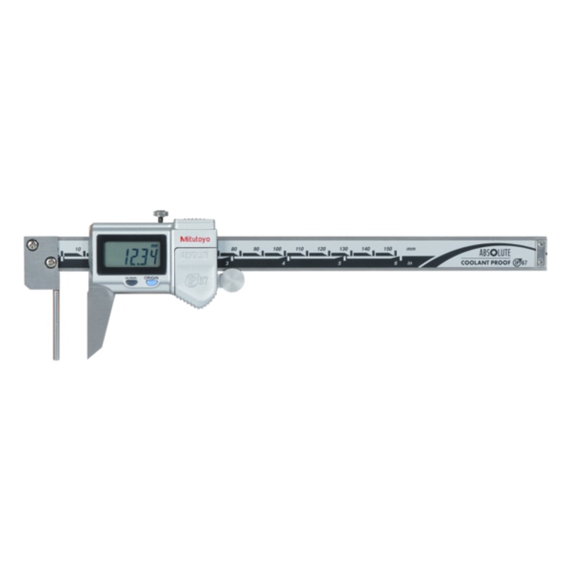 Mitutoyo Digital ABS Tube Thickness Caliper Inch/Metric, 0-150mm/0-6, IP67, Thumb Roller 573-761