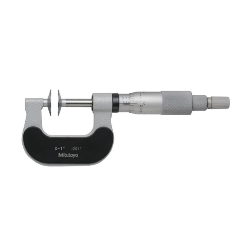 Mitutoyo Disc Micrometer, Hardened Steel Disks 0-1, Disk .8 169-203-10 Non Rotating Spindle
