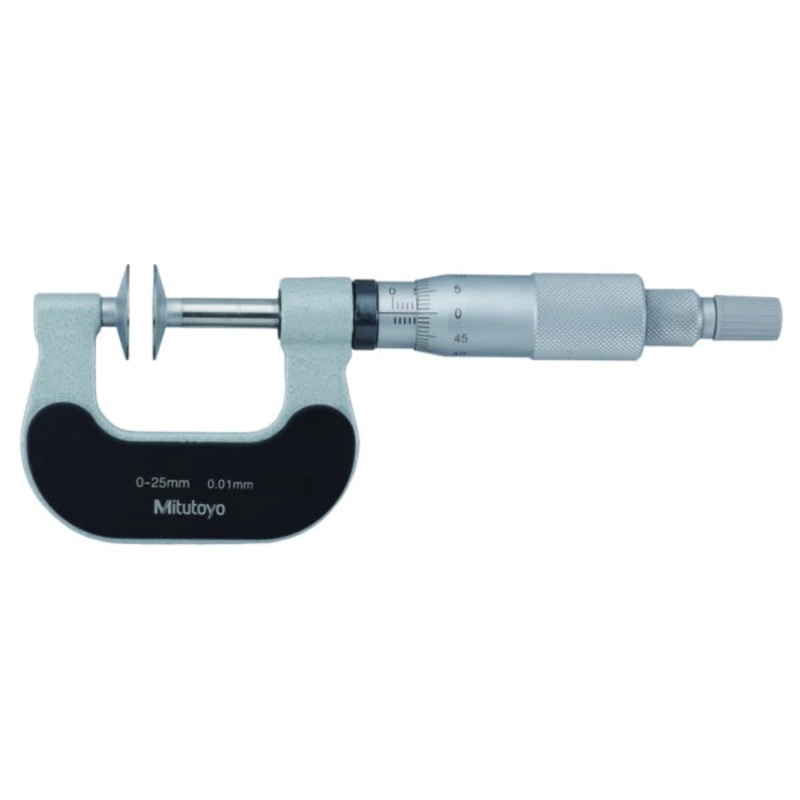 Mitutoyo Disc Micrometer, Hardened Steel Disks 0-25mm, Disk=20mm 169-201-10 Non Rotating Spindle