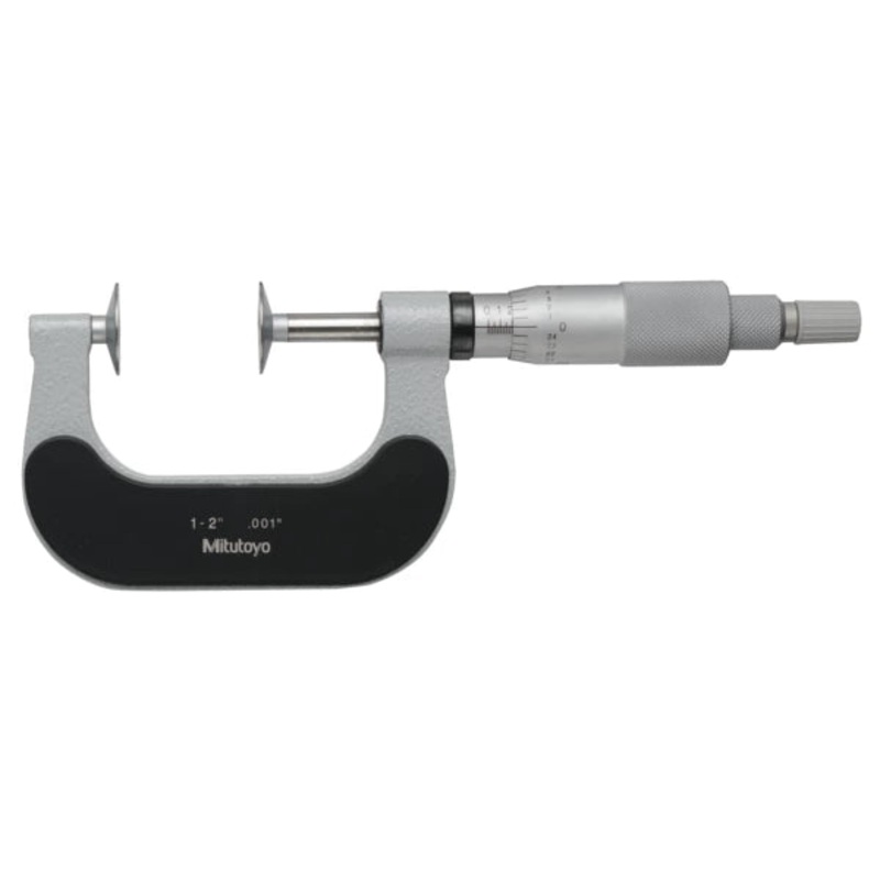 Mitutoyo Disc Micrometer, Hardened Steel Disks 1-2, Disk .8 169-204-10 Non Rotating Spindle