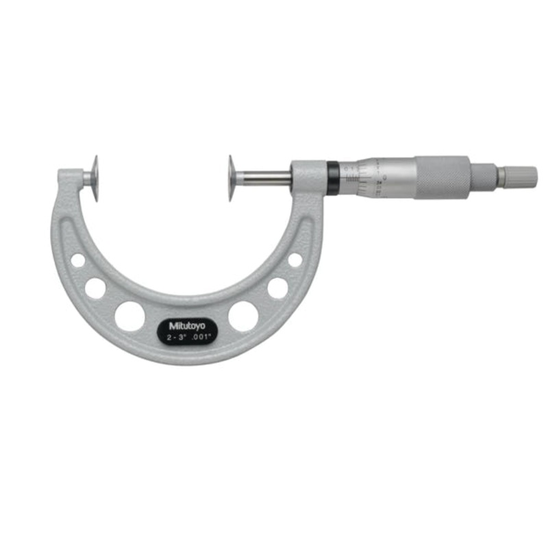 Mitutoyo Disc Micrometer, Hardened Steel Disks 2-3, Disk .8 169-206-10 Non Rotating Spindle