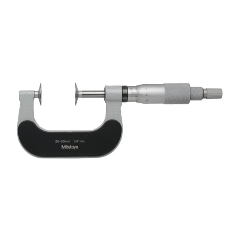 Mitutoyo Disc Micrometer, Hardened Steel Disks 25-50mm, Disk=20mm 169-202-10 Non Rotating Spindle