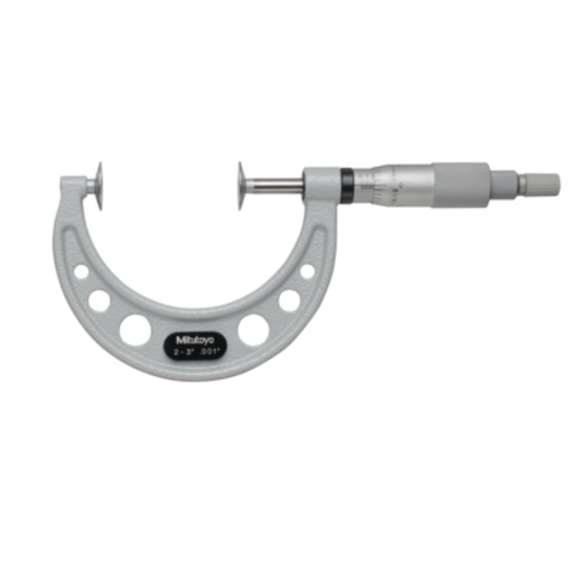 Mitutoyo Disc Micrometer, Hardened Steel Disks 50-75mm, Disk=20mm 169-205-10 Non Rotating Spindle