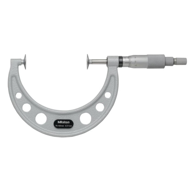 Mitutoyo Disc Micrometer, Hardened Steel Disks 75-100mm, Disk=20mm 169-207-10 Non Rotating Spindle
